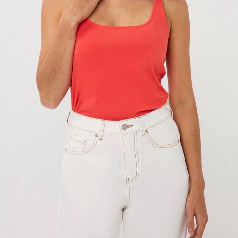 EsQualo Basic Singlet Fitted Orange-Pink Sleeveless Tank Top Size XS
